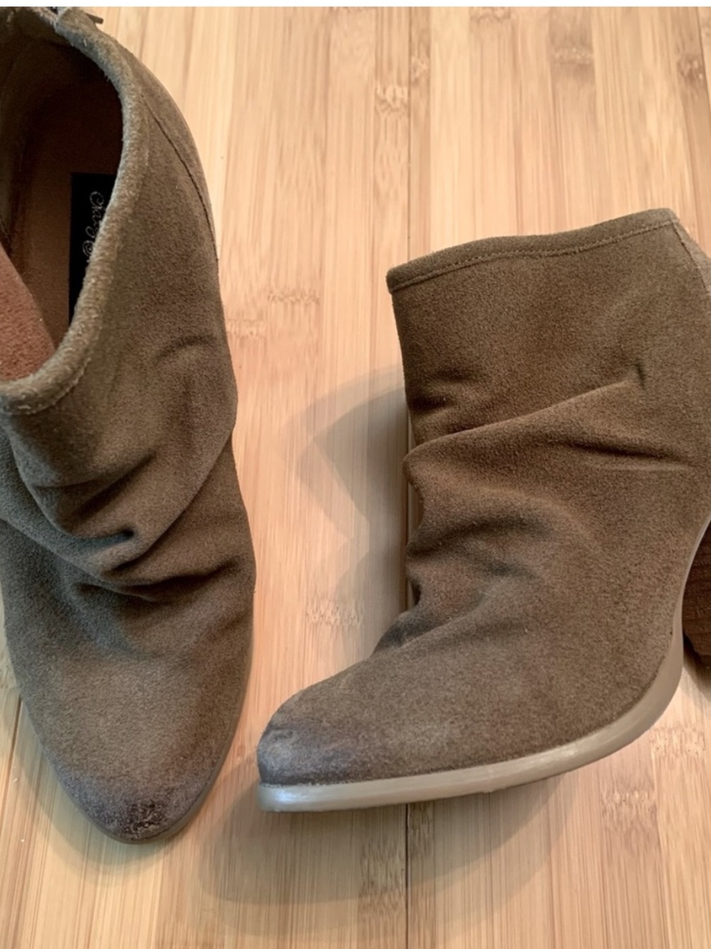 naughty monkey Taupe Slouch Ankle Heeled Boots